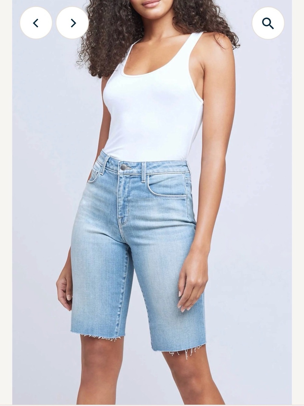 L’AGENCE - Taylor high-rise denim Bermuda shorts
